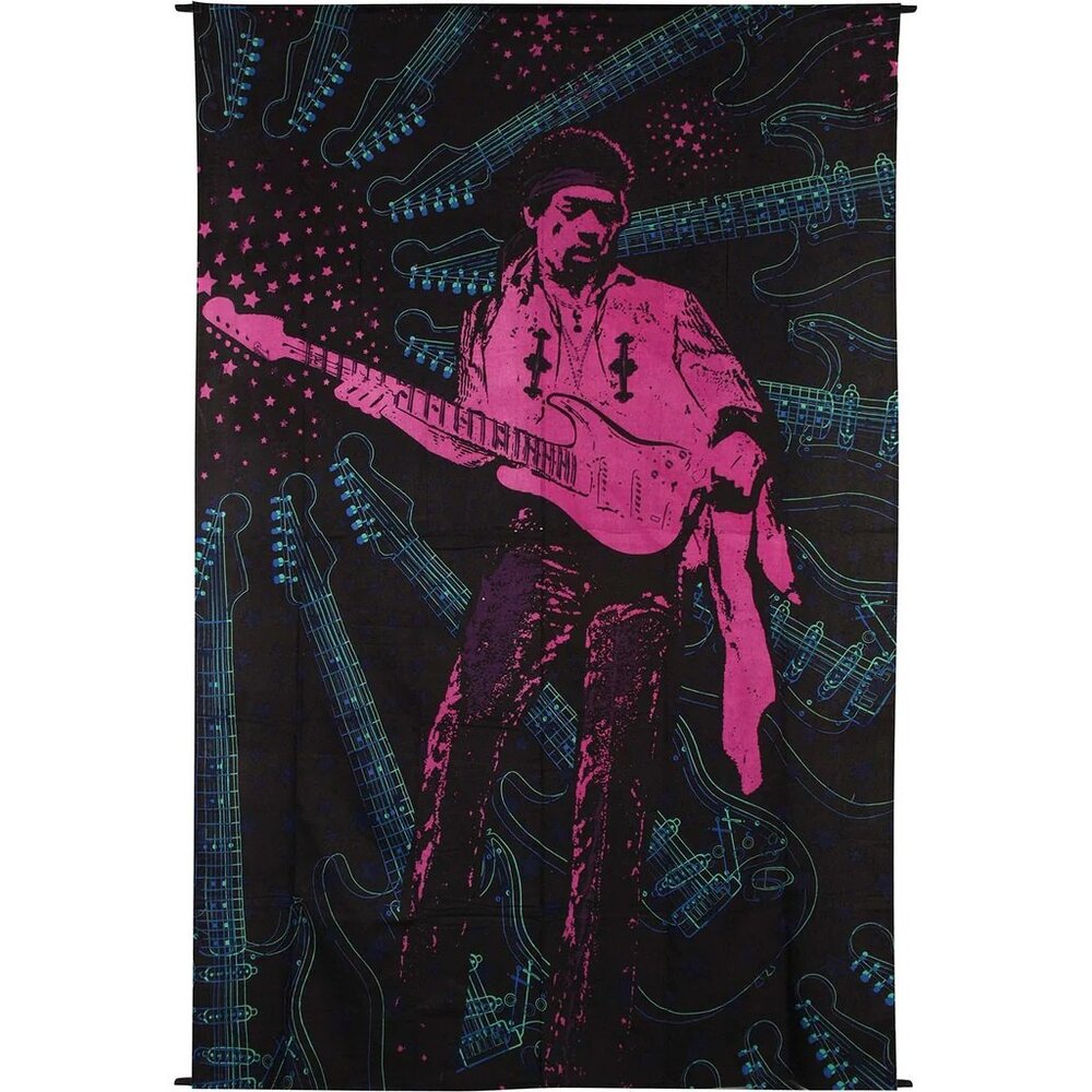 Jimi Hendrix - 3D Tapestry Wall Hanging with FREE 3D Glasses